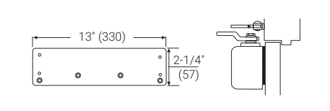 ACCENTRA (formerly Yale) 3 Back Plate & Drop Plate For Series 3301, 3501 Door Closer