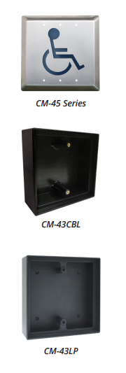 Camden Door Control CM-RFL4 Lazerpoint RF 915Mhz Wireless Switch Kit, 4-1/2" Square Push Plate