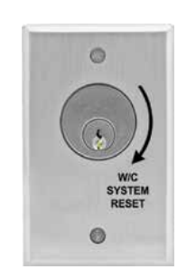 Camden Door Control CM-1205/14-60KD Single Gang Stainless Steel Key Switch w/ 'WC System Reset' Text