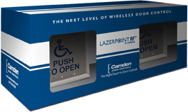 Camden Door Control CM-RFL26CB Lazerpoint RF 915Mhz Wireless Switch Kit, Blue - Narrow/Jamb Push Plate