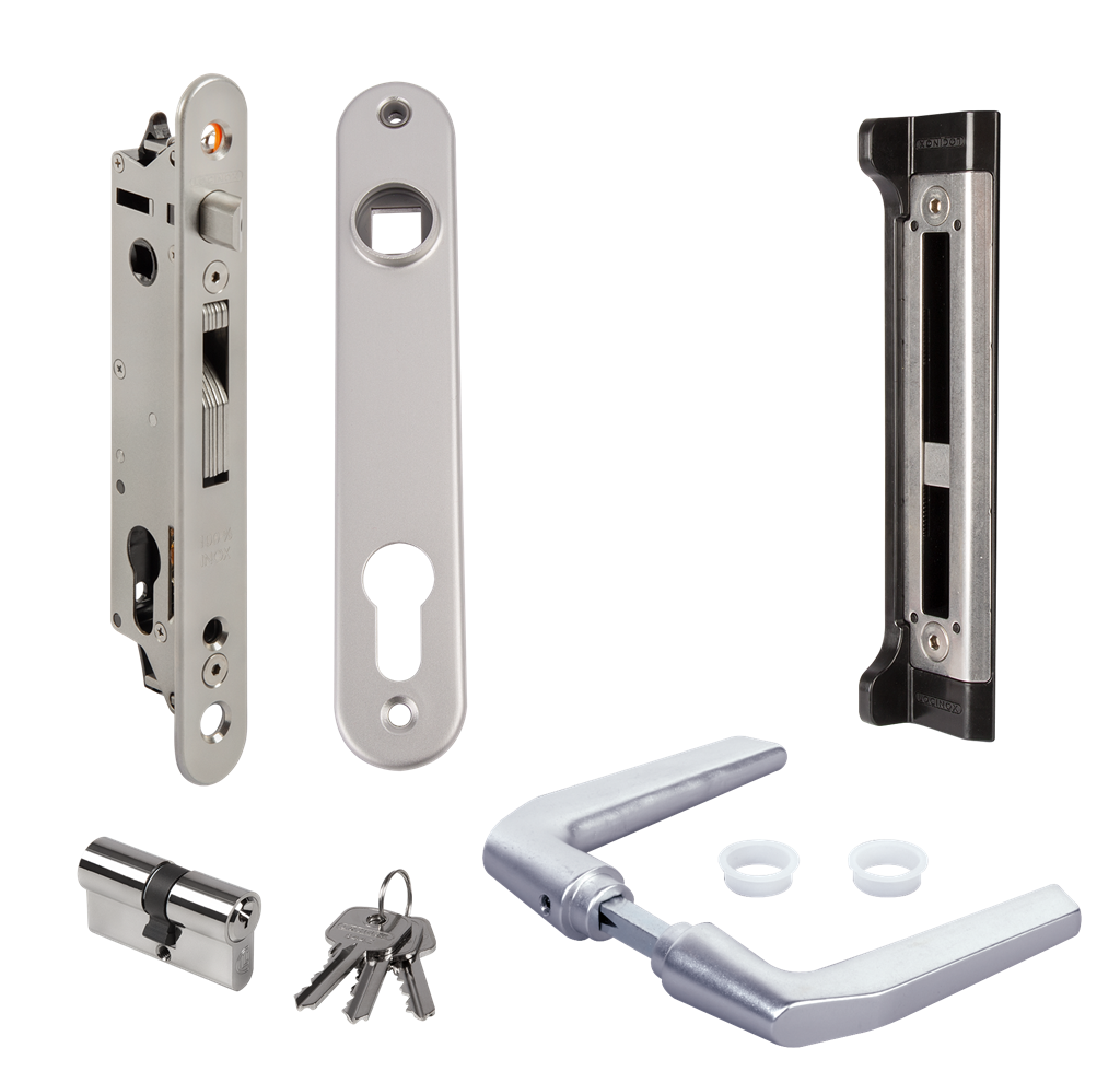 Locinox FORTYSET Complete Insert Lock Set w/ Fortylock for Metal, Vinyl or Aluminum Gates