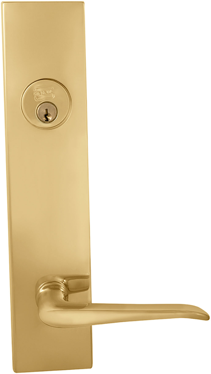 Omnia D12042 Exterior Modern Deadbolt Entrance Lever Lockset - Solid Brass