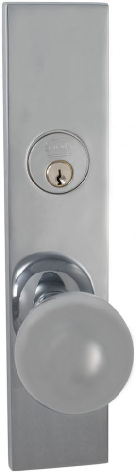 Omnia 12198 Exterior Modern Mortise Entrance Knob Lockset - Solid Brass