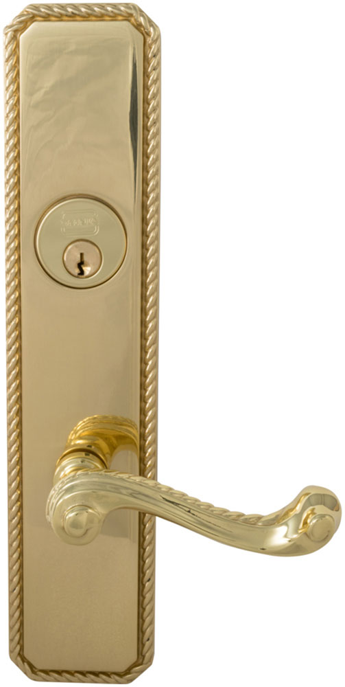 Omnia 24570 Exterior Traditional Mortise Entrance Lever Lockset - Solid Brass