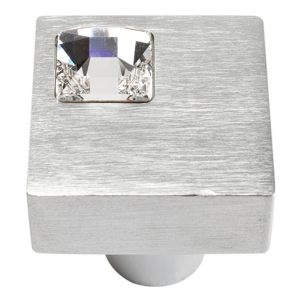 Atlas 3194 Crystal Off Center Square Knob, Size- 1"