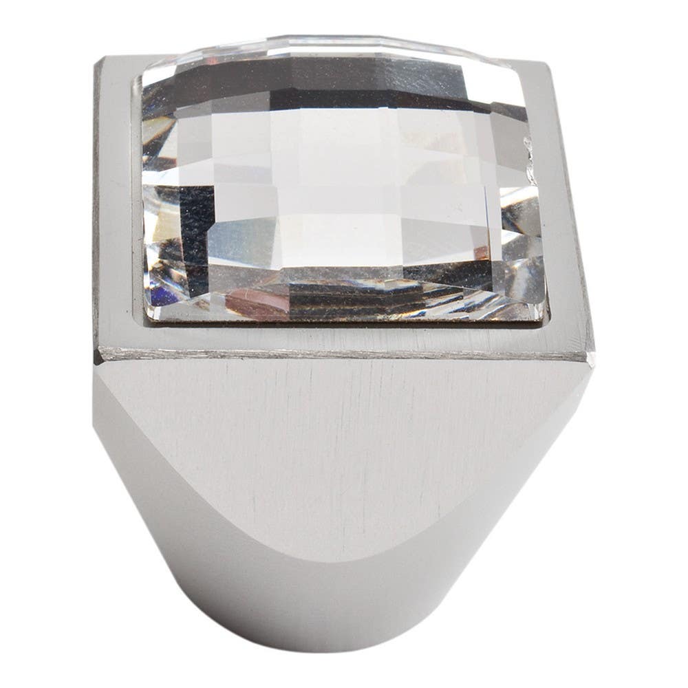 Atlas 3196 Crystal Large Square Knob, Size- 1"