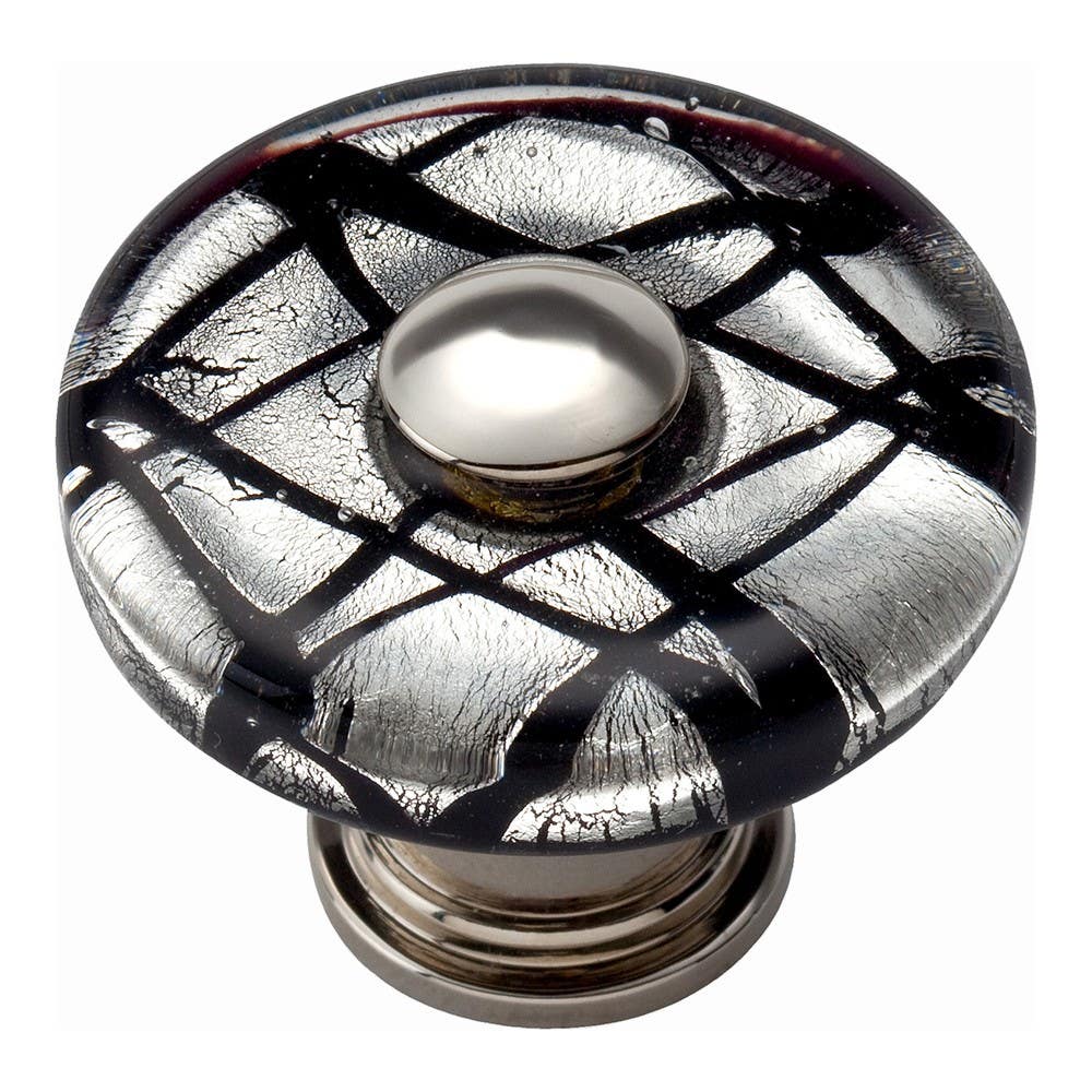 Atlas 3208-CH Eclipse Glass Round Knob, Size- 1-1/2", Polished Chrome