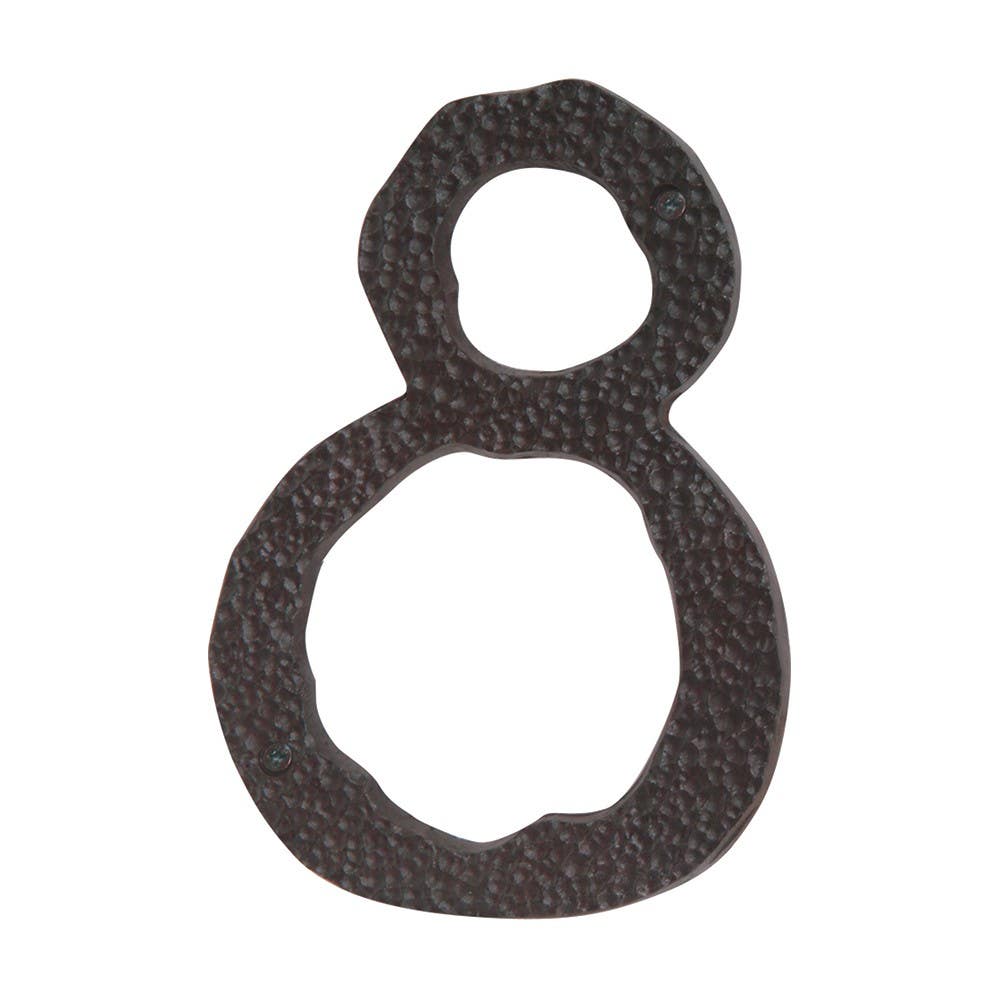 Atlas HN8L-O Jagged Hammered House Number 8 , Aged Bronze