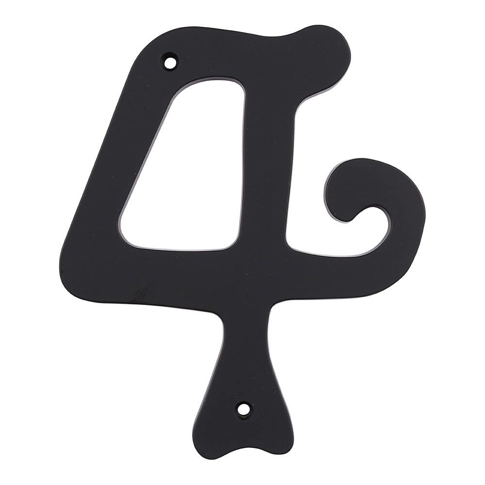 Atlas SCN4L-BL Large Scroll House Number 4 , Matte Black