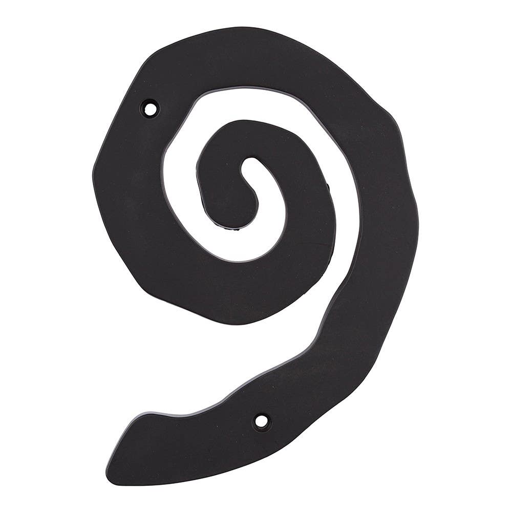 Atlas SCN9L-BL Large Scroll House Number 9 , Matte Black