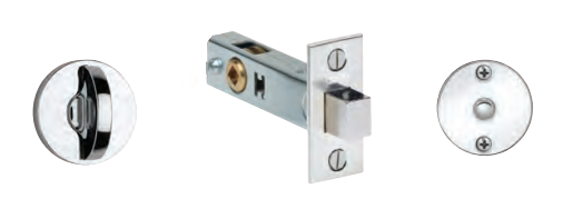 Omnia 102 Modern Privacy Bolt Set - Solid Brass