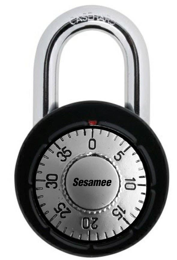 CCL K410D Sesamee Series Padlock Rotary Dial Combination, Finish- Black, 3/4 Shackle