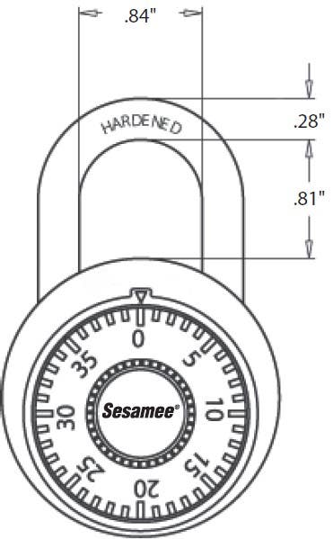 CCL K410D Sesamee Series Padlock Rotary Dial Combination, Finish- Black, 3/4 Shackle