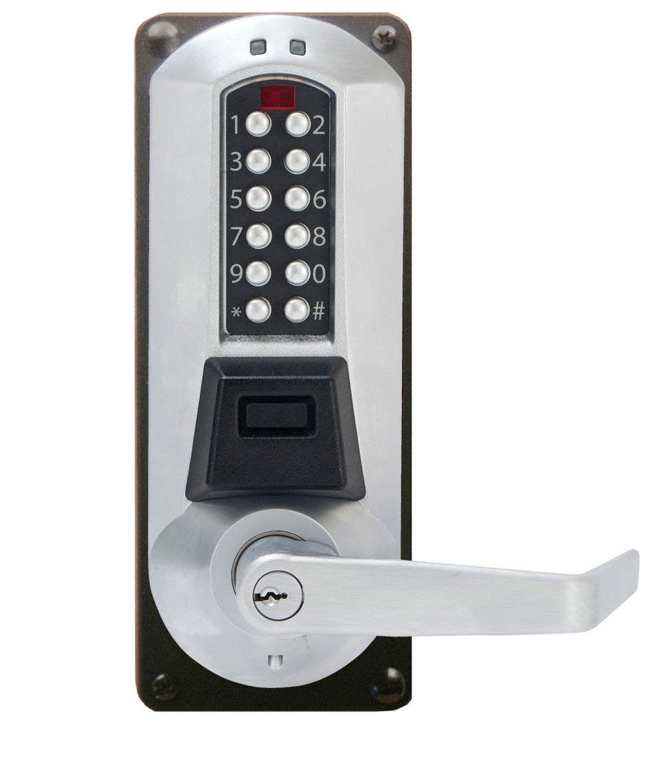 KABA E-Plex E5x86 Electronic Pushbutton/Card Lock, ASM Mortise Entry/Egress, No Deadbolt-Non Handed w/ Winston Lever