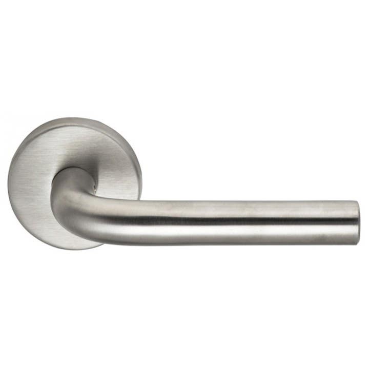 Omnia 11 Interior Modern Lever Latchset - Stainless Steel, Rose-2 7/16", Round