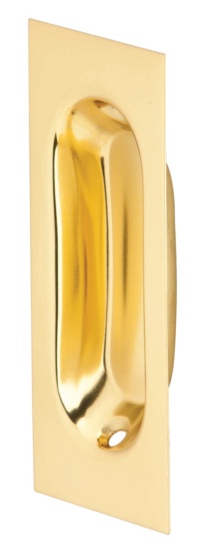 Ives 22 Brass Rectangular Flush Pull, 1-5/16" H x 3-1/8" W x 7/16" D