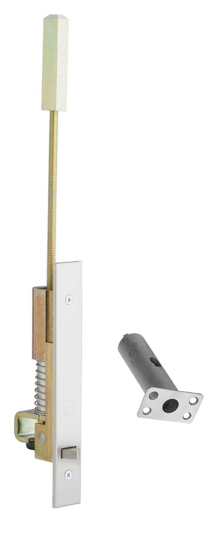 Ives FB33 Top Auto Flush Bolt w/ Auxiliary Fire Latch Retrofit Plate