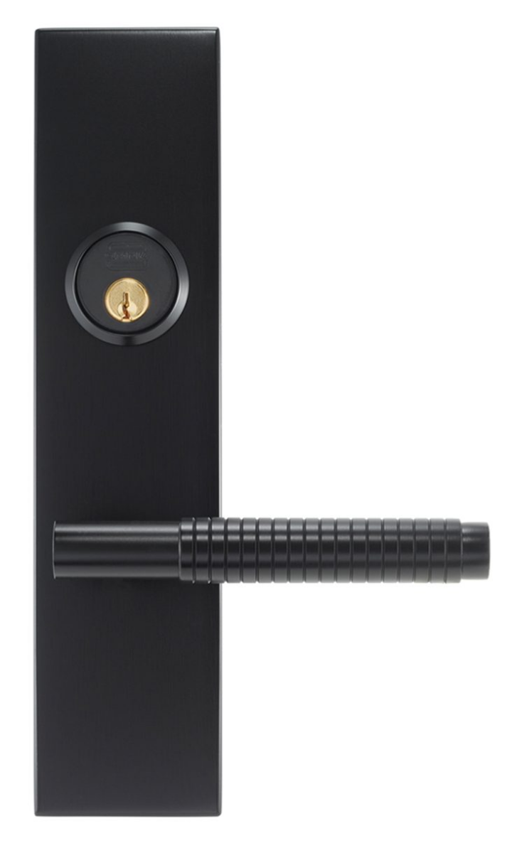 Omnia 12068 Exterior Modern Mortise Entrance Lever Lockset - Stainless Steel