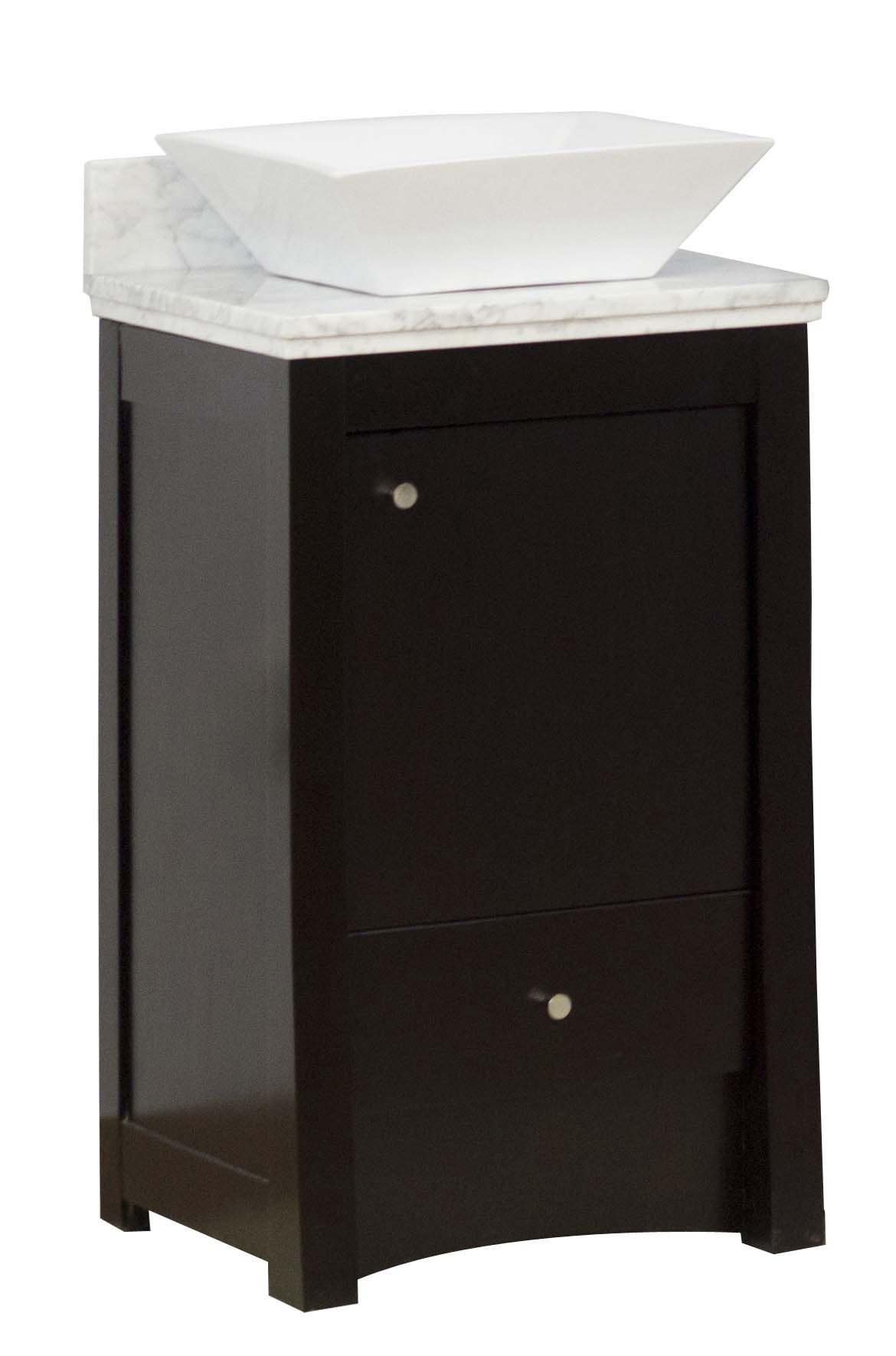 American Imaginations AI-1641 Birch Wood-Veneer Vanity Set In Distressed Antique Walnut