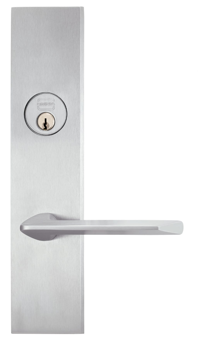 Omnia 12237 Exterior Modern Mortise Entrance Lever Lockset - Solid Brass