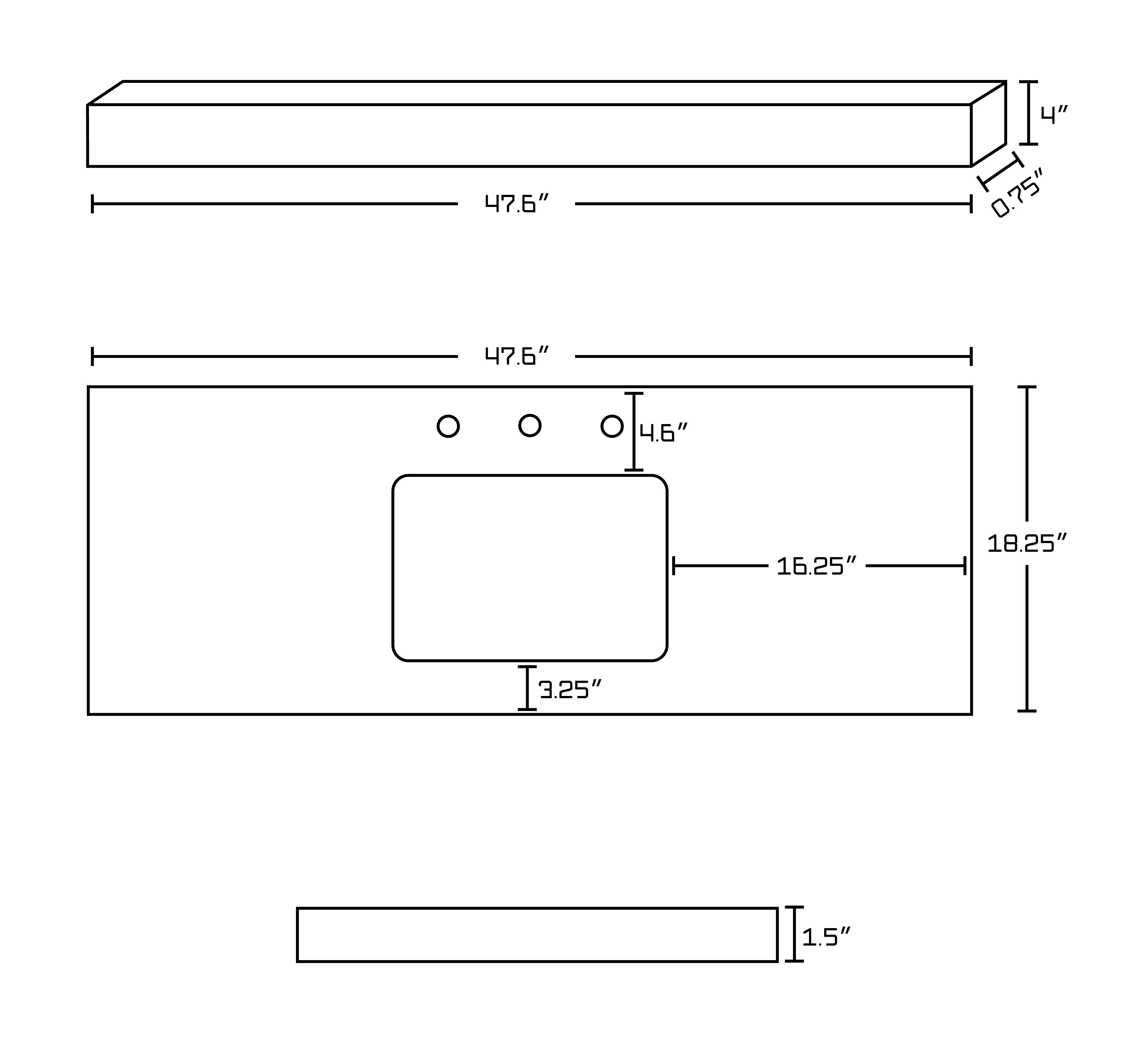 American Imaginations AI-10730 Birch Wood-Veneer Vanity Set In Distressed Antique Walnut With 8-in. o.c. CUPC Faucet