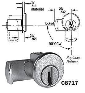 CompX C8717 National, Mailbox Lock For USPS Approved Architectural Mailboxes, Replaces Nutone, Bright Nickel