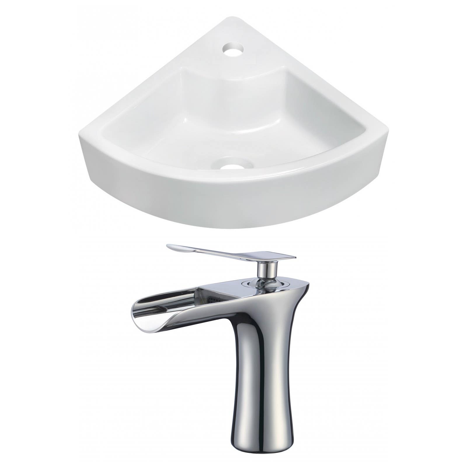 American Imaginations AI-17859 Unique Vessel Set In White Color With Single Hole CUPC Faucet