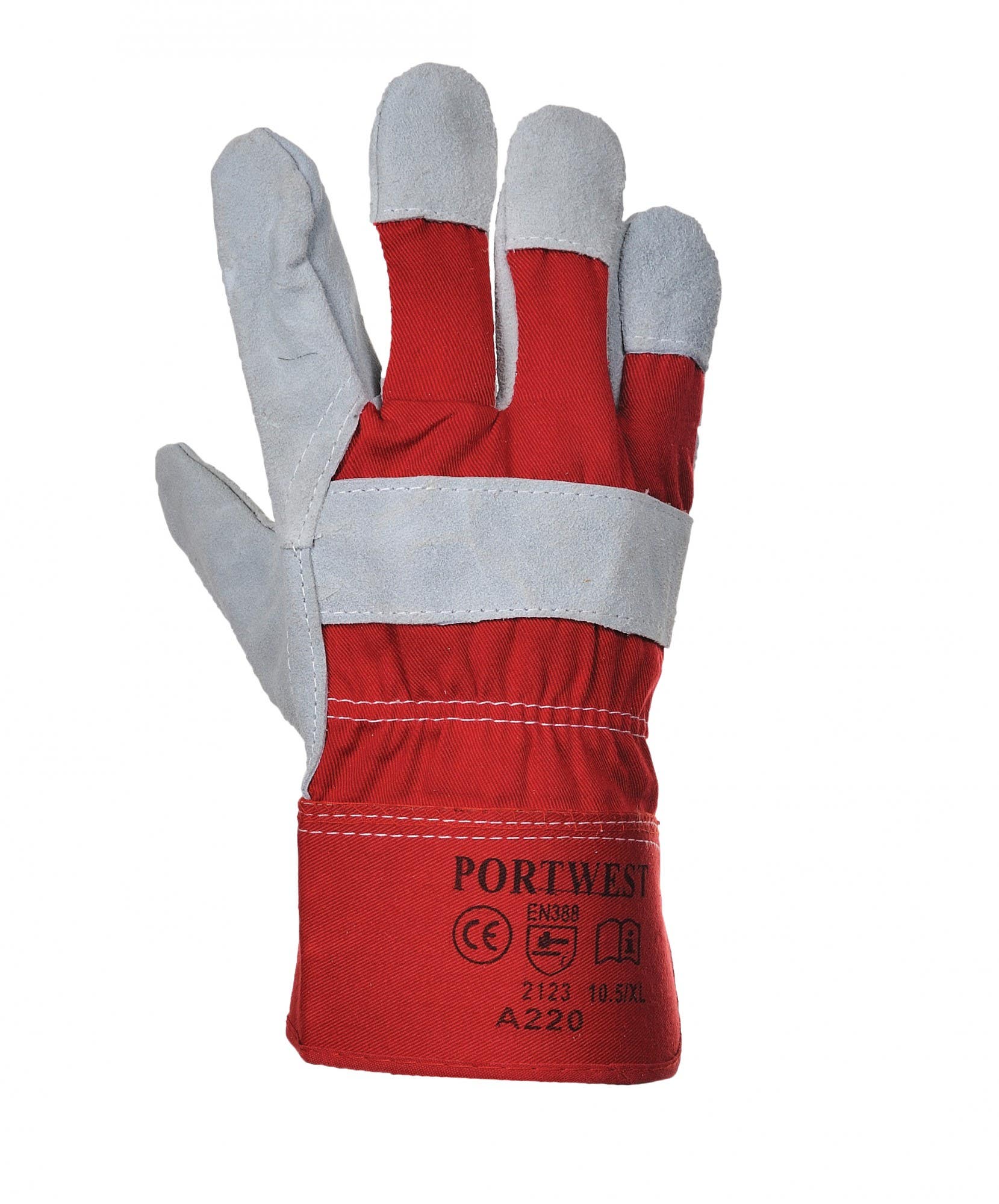 Portwest A220RERXL Premium Chrome Rigger Glove, Size- XL , Color-Red