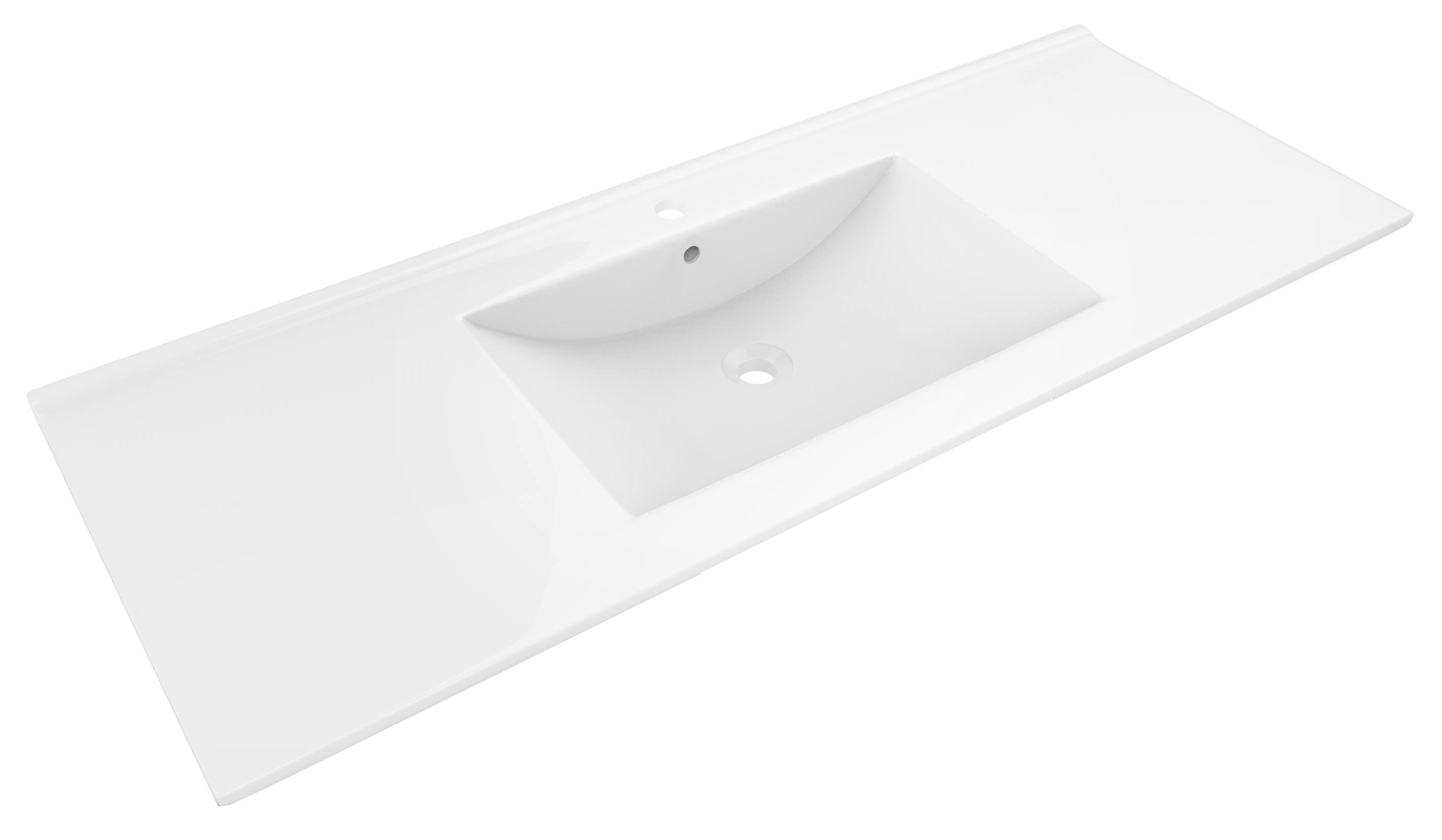 American Imaginations AI-122 48-in. W x 18.5-in. D Ceramic Top In White Color For Single Hole Faucet