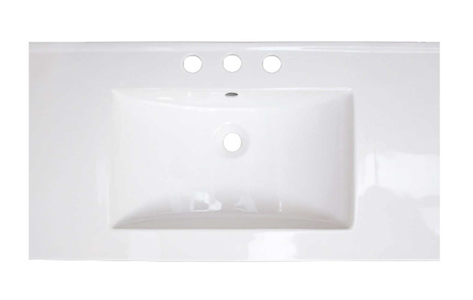 American Imaginations AI-386 32-in. W x 18.25-in. D Ceramic Top In White Color For 8-in. o.c. Faucet