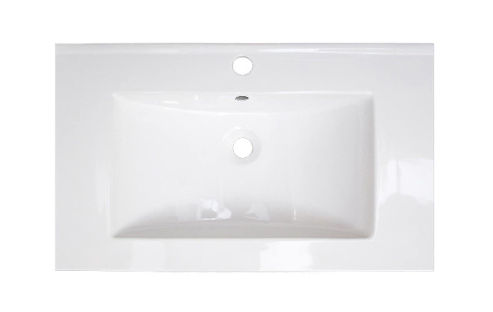 American Imaginations AI-391 32-in. W x 18.25-in. D Ceramic Top In White Color For Single Hole Faucet