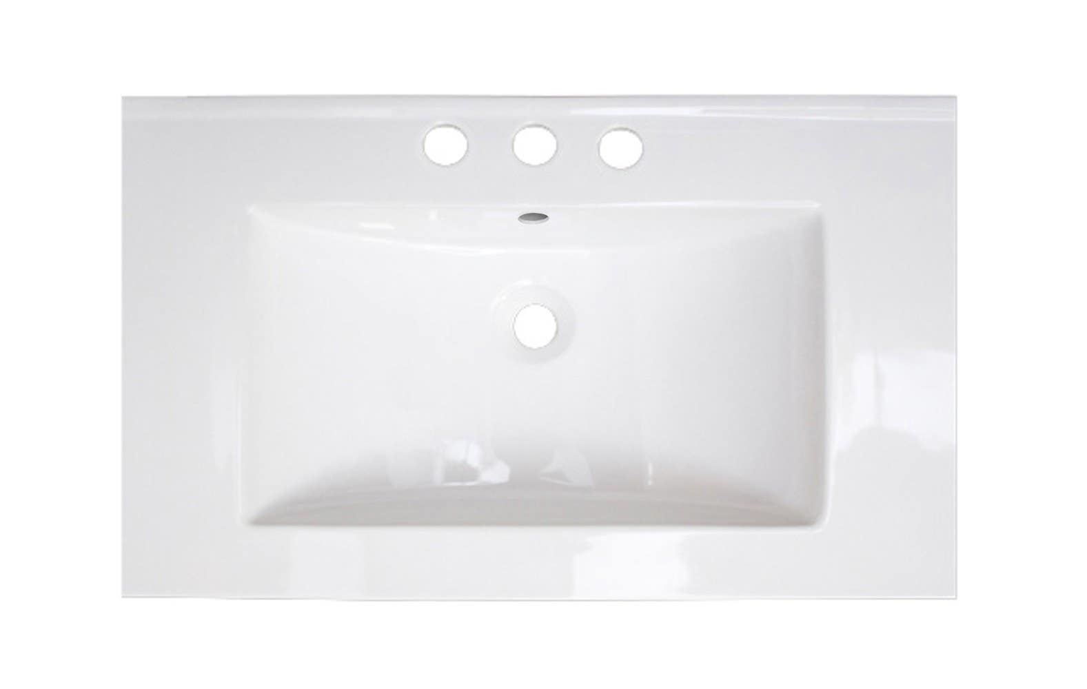 American Imaginations AI-392 32-in. W x 18.25-in. D Ceramic Top In White Color For 8-in. o.c. Faucet