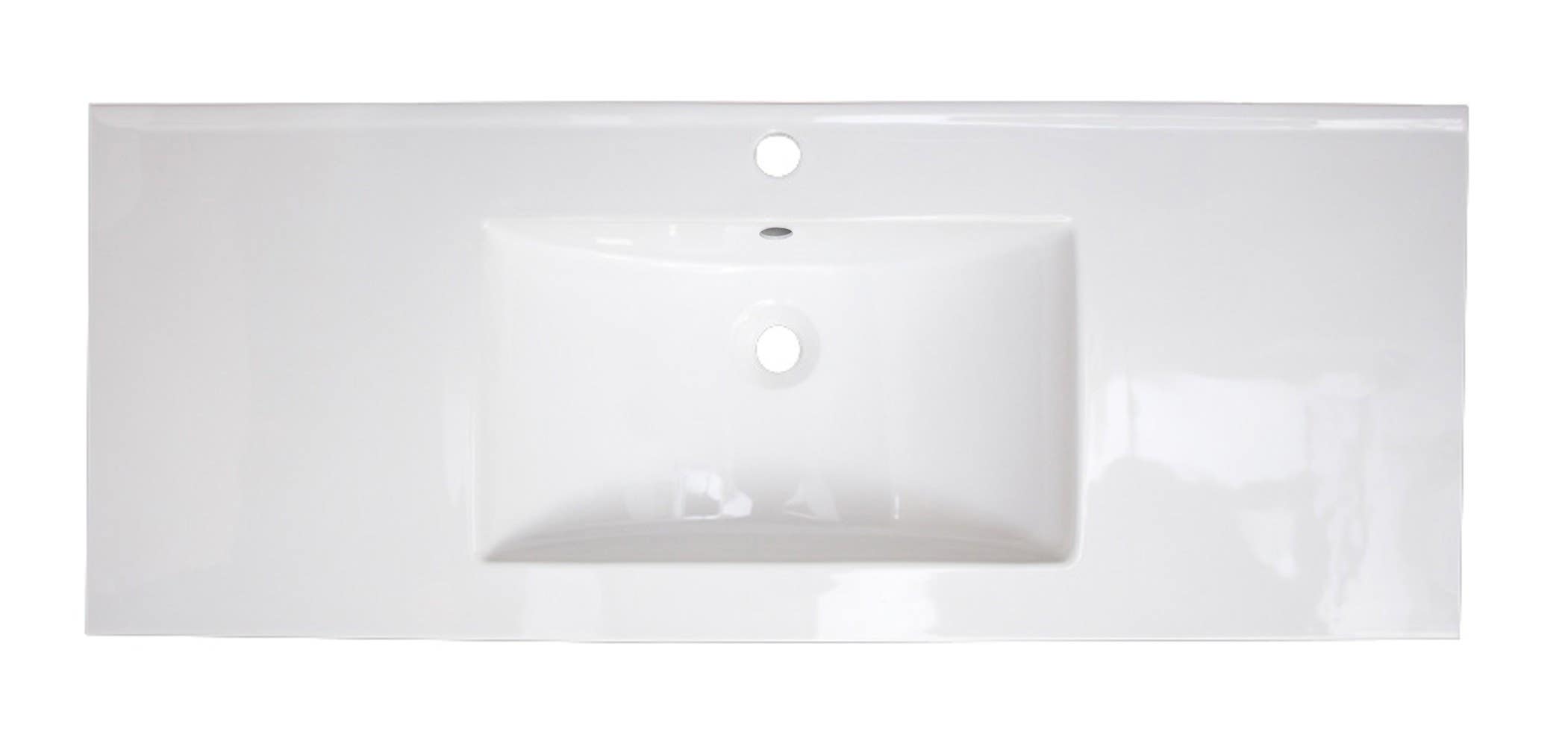 American Imaginations AI-395 48-in. W x 18.5-in. D Ceramic Top In White Color For Single Hole Faucet