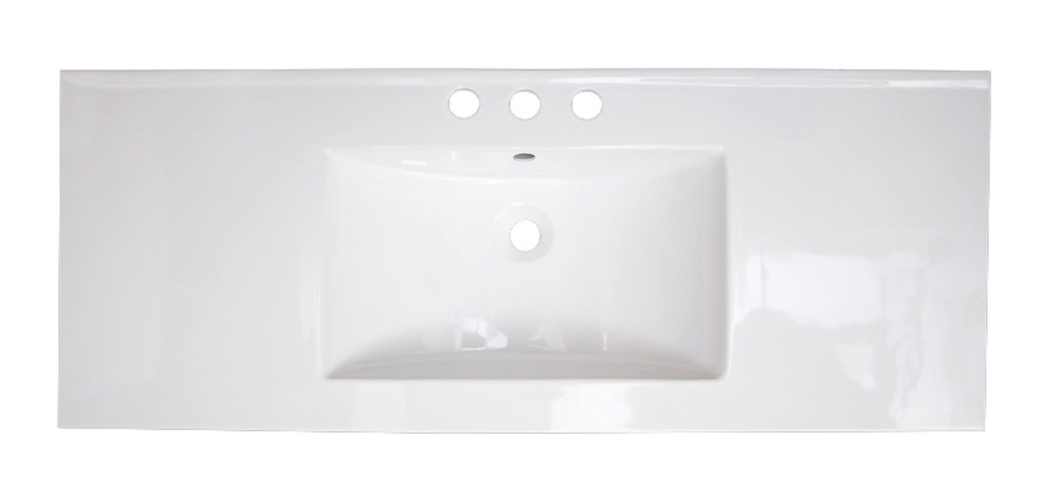 American Imaginations AI-396 48-in. W x 18.5-in. D Ceramic Top In White Color For 8-in. o.c. Faucet