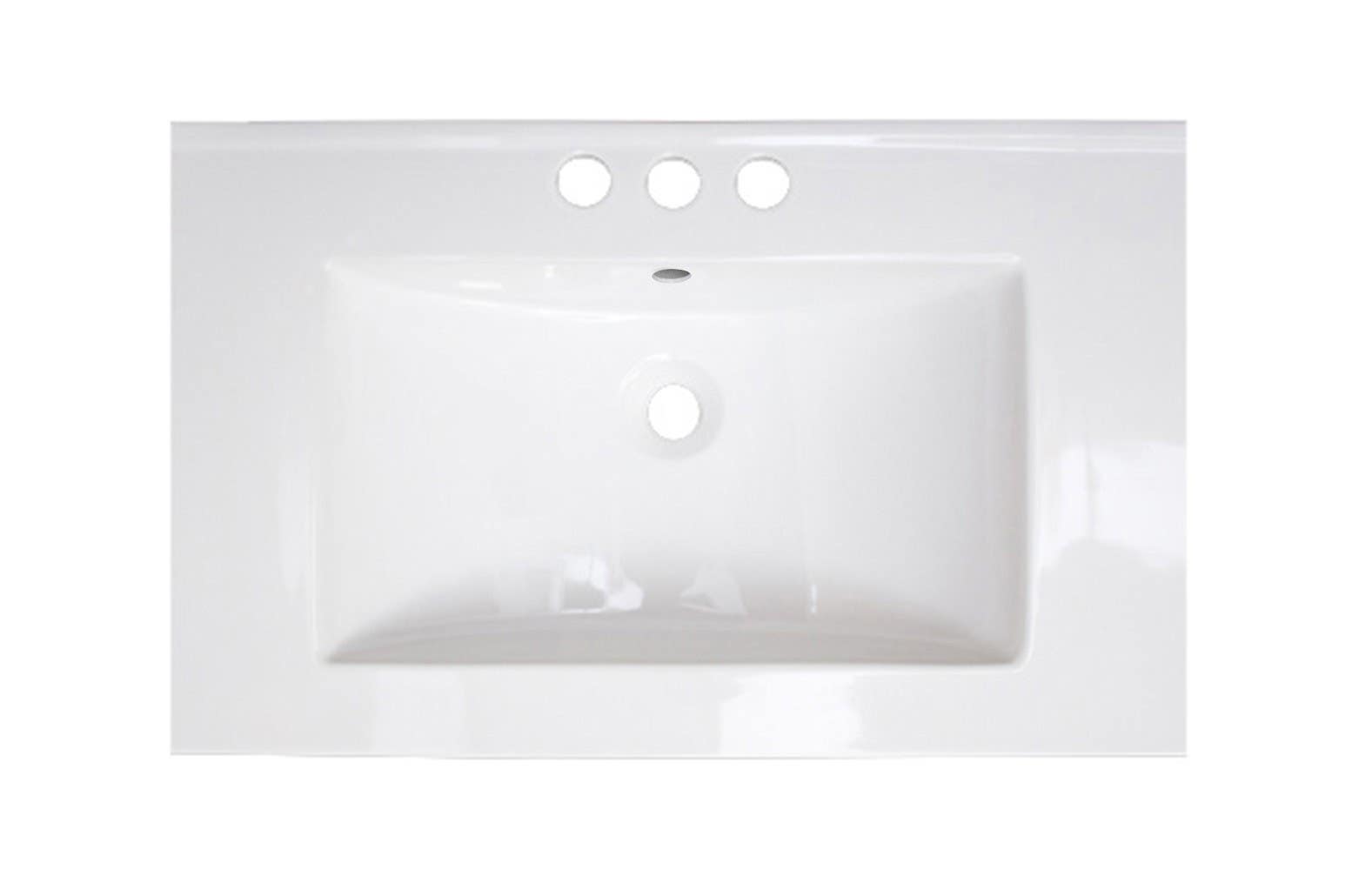 American Imaginations AI-411 24.25-in. W x 18.25-in. D Ceramic Top In White Color For 4-in. o.c. Faucet
