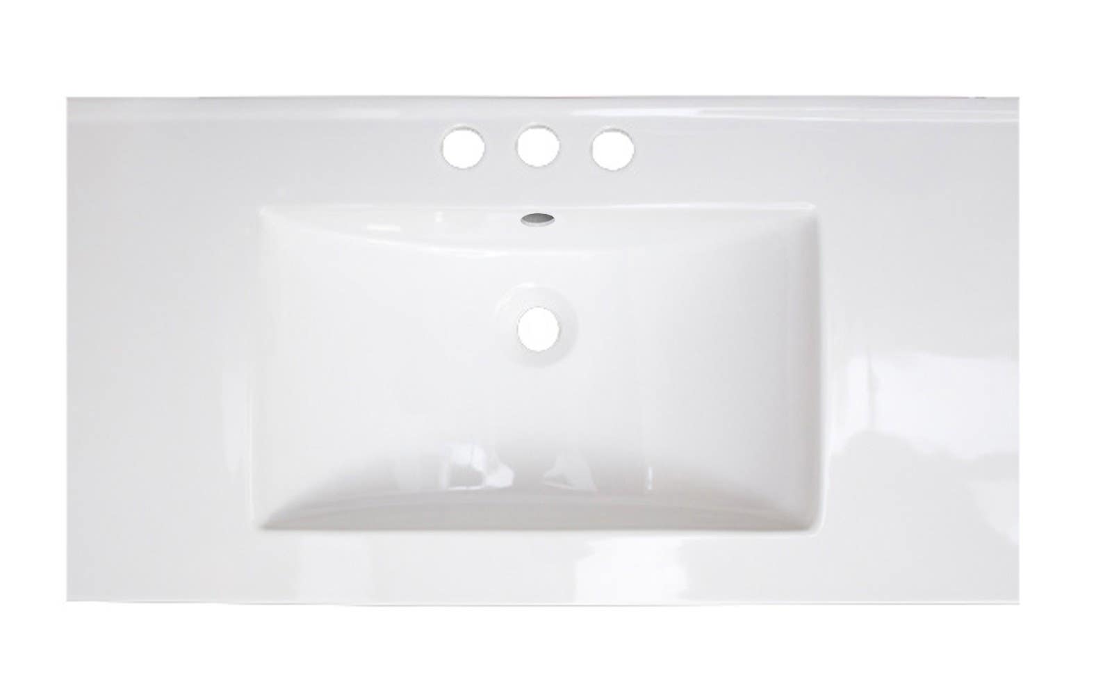 American Imaginations AI-425 32-in. W x 18.25-in. D Ceramic Top In White Color For 4-in. o.c. Faucet