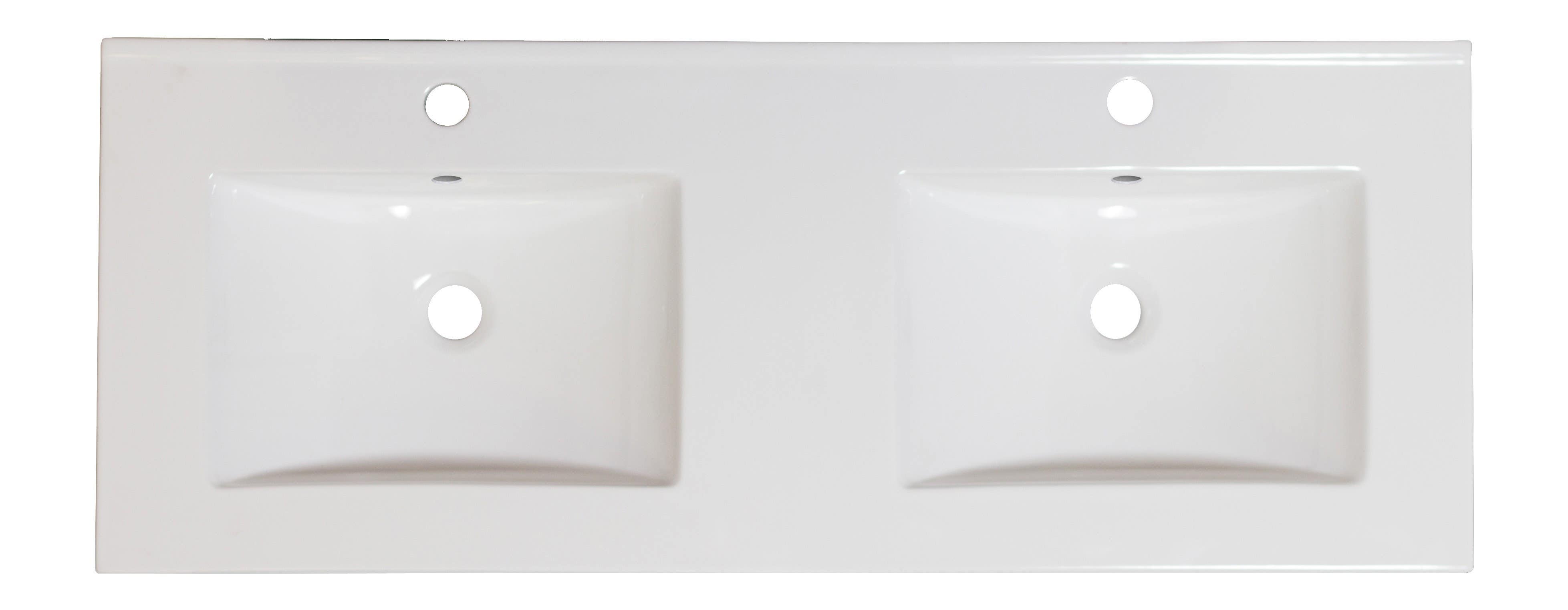 American Imaginations AI-1148 59-in. W x 18-in. D Ceramic Top In White Color For Single Hole Faucet