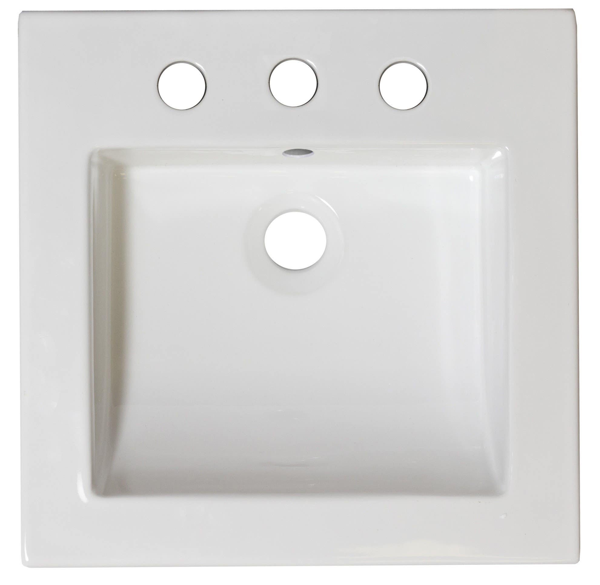 American Imaginations AI-1156 21.5-in. W x 17.75-in. D Ceramic Top In White Color For 8-in. o.c. Faucet