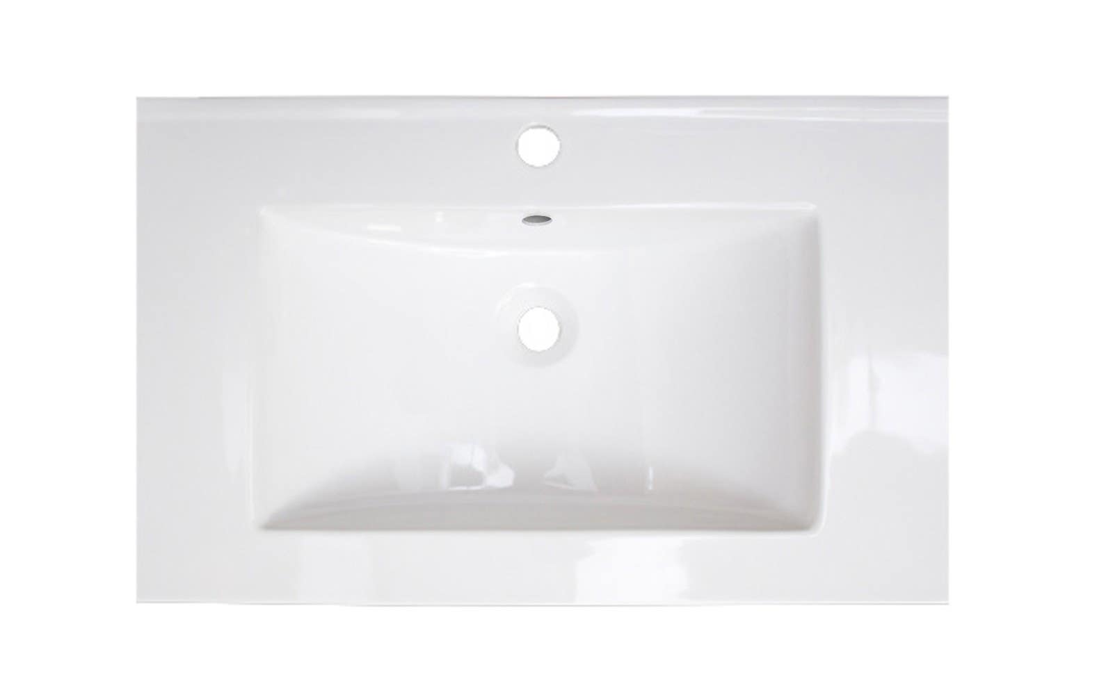 American Imaginations AI-1181 21-in. W x 18.5-in. D Ceramic Top In White Color For Single Hole Faucet
