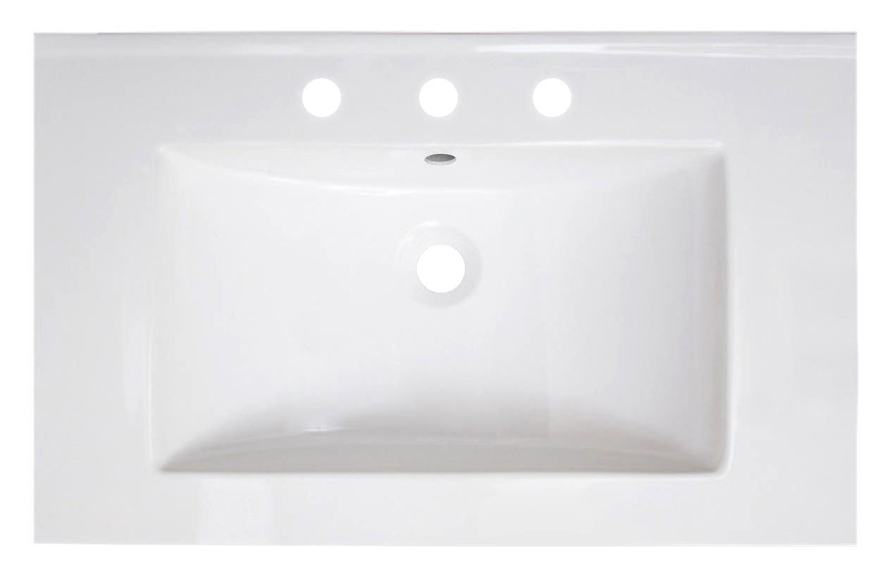 American Imaginations AI-1183 30-in. W x 18.5-in. D Ceramic Top In White Color For 8-in. o.c. Faucet