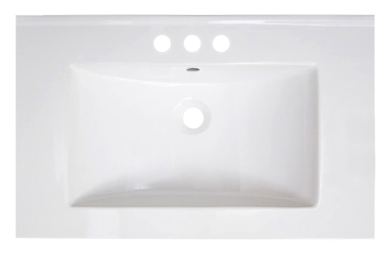 American Imaginations AI-1200 30-in. W x 18.5-in. D Ceramic Top In White Color For 4-in. o.c. Faucet