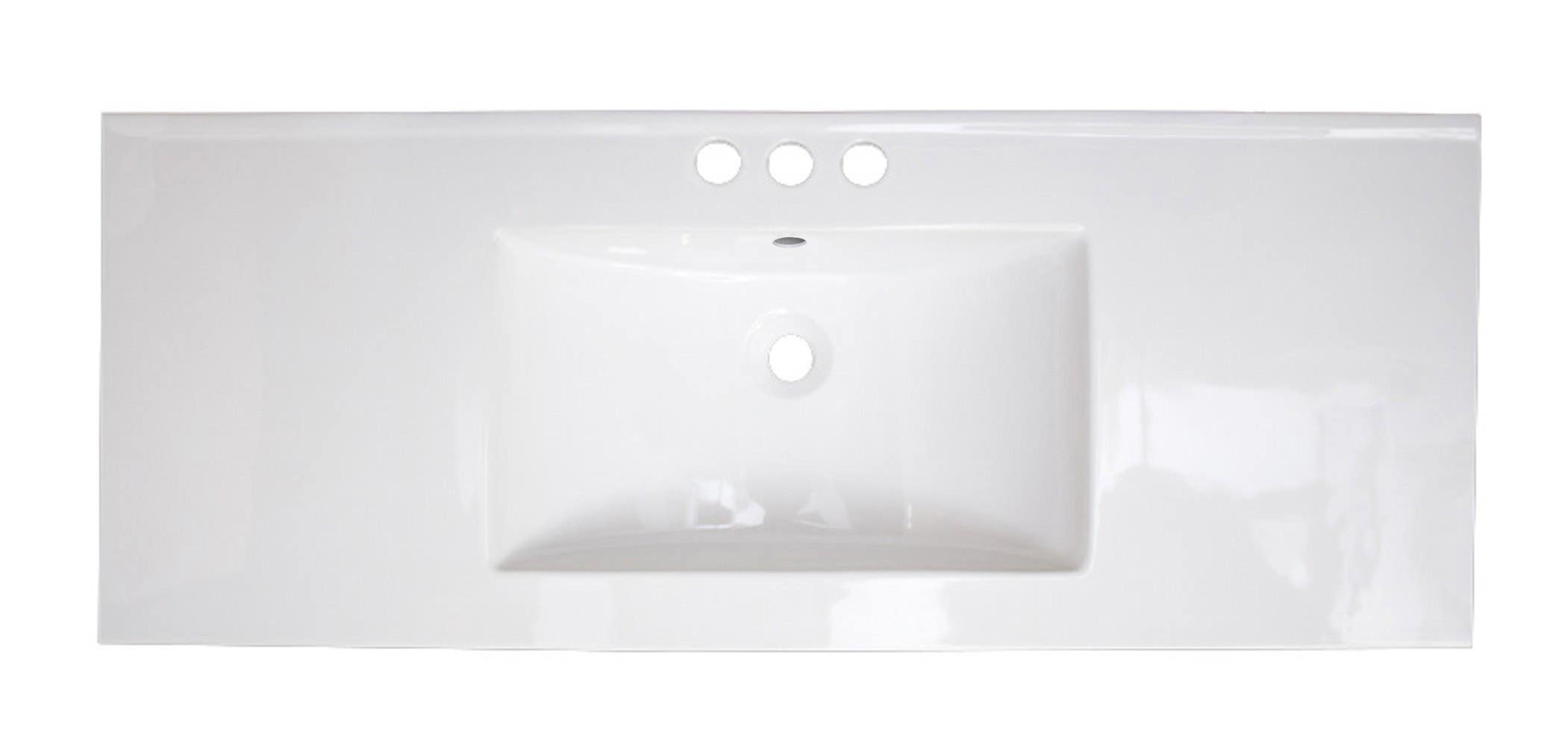 American Imaginations AI-1297 39.75-in. W x 18.25-in. D Ceramic Top In White Color For 4-in. o.c. Faucet