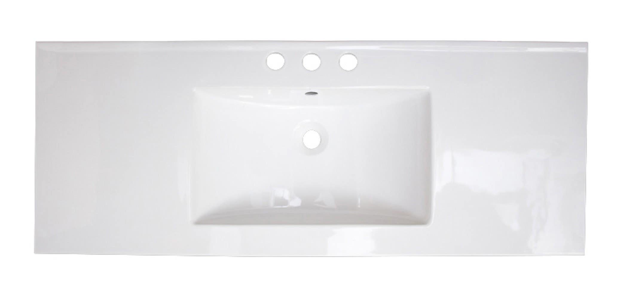 American Imaginations AI-1298 39.75-in. W x 18.25-in. D Ceramic Top In White Color For 8-in. o.c. Faucet