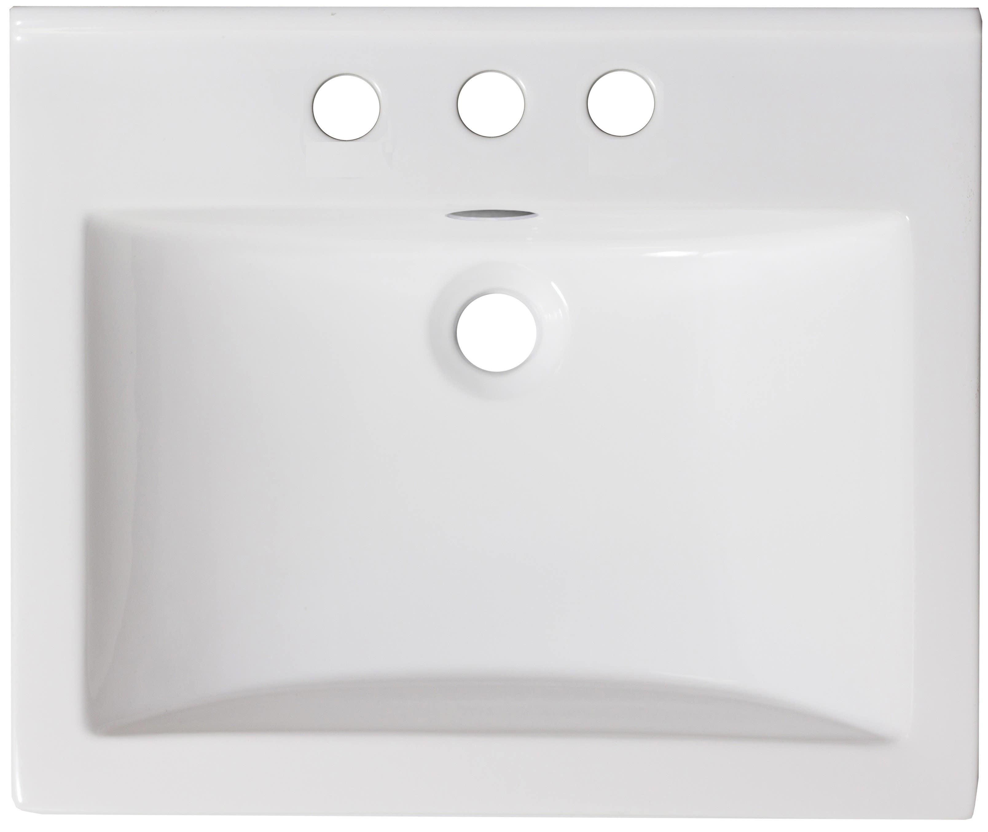 American Imaginations AI-1320 21-in. W x 18.5-in. D Ceramic Top In White Color For 4-in. o.c. Faucet
