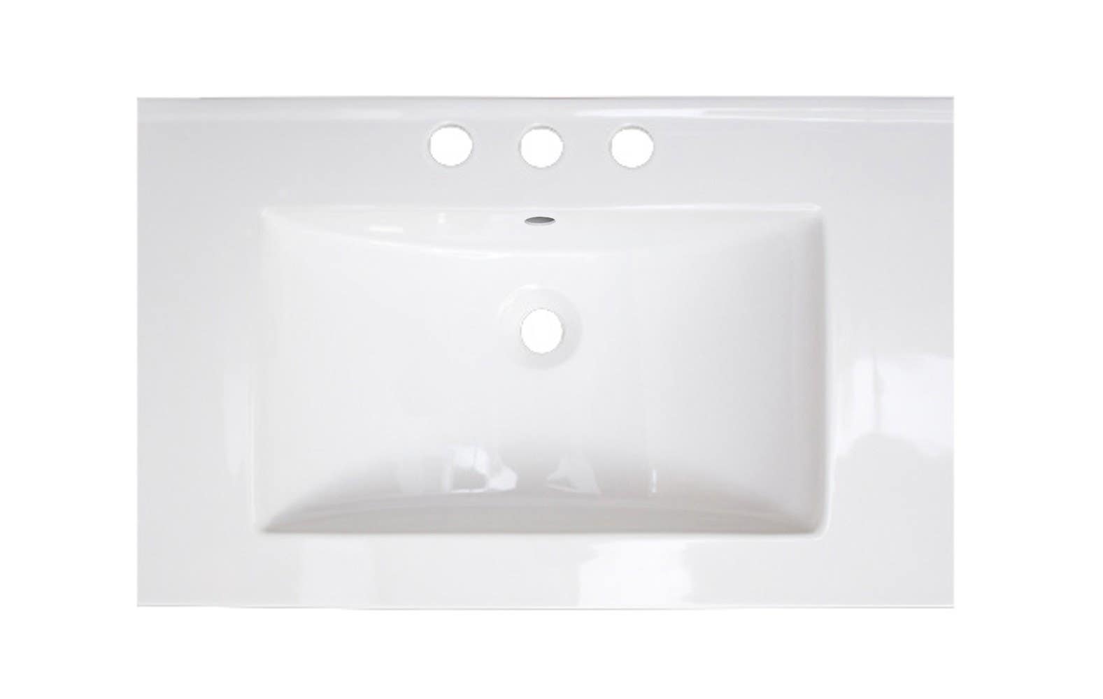 American Imaginations AI-1746 25-in. W x 22-in. D Ceramic Top In White Color For 8-in. o.c. Faucet