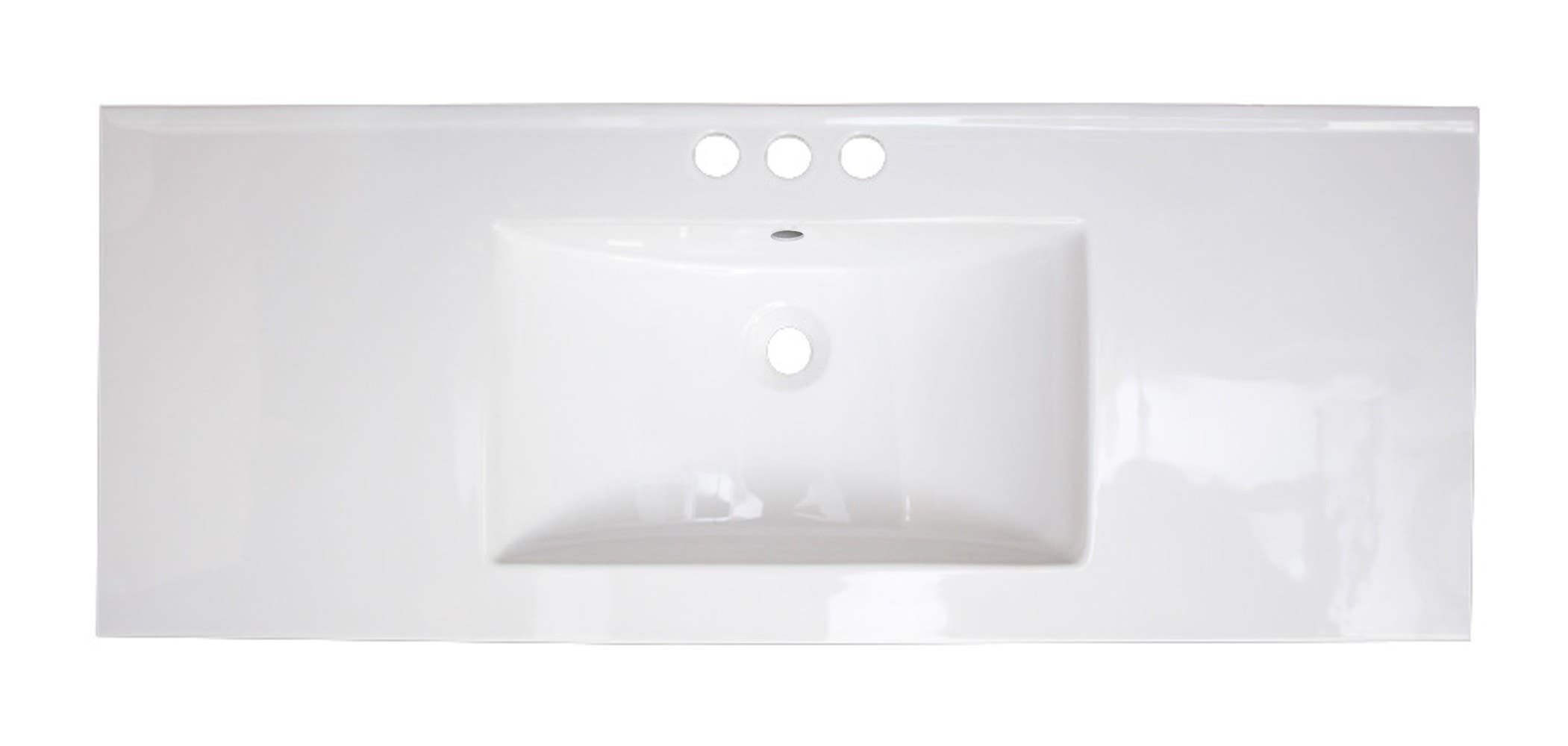 American Imaginations AI-1754 48.75-in. W x 22-in. D Ceramic Top In White Color For 4-in. o.c. Faucet