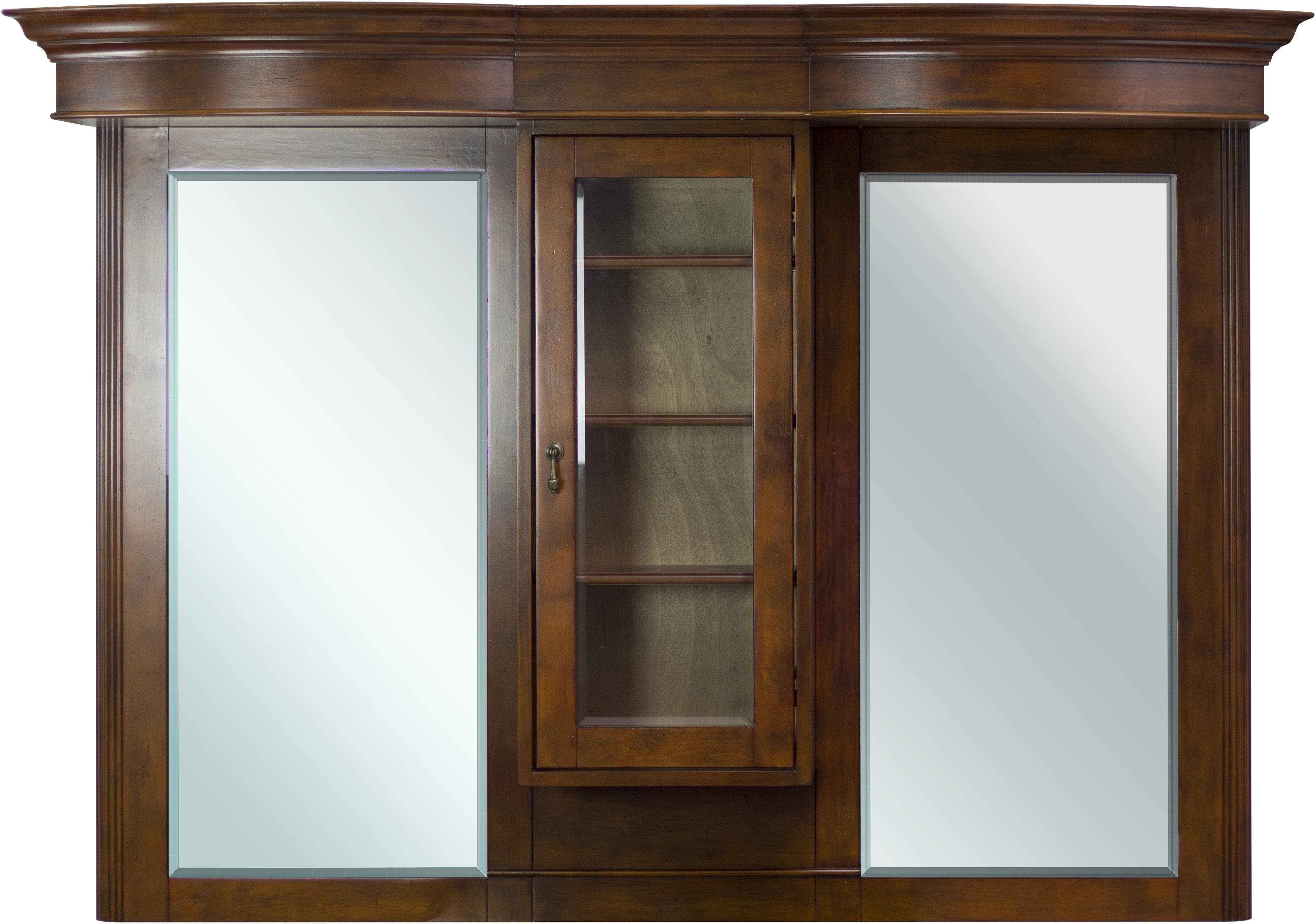 American Imaginations AI-48 62-in. W x 45.25-in. H Traditional Birch Wood-Veneer Wood Mirror In Antique Cherry