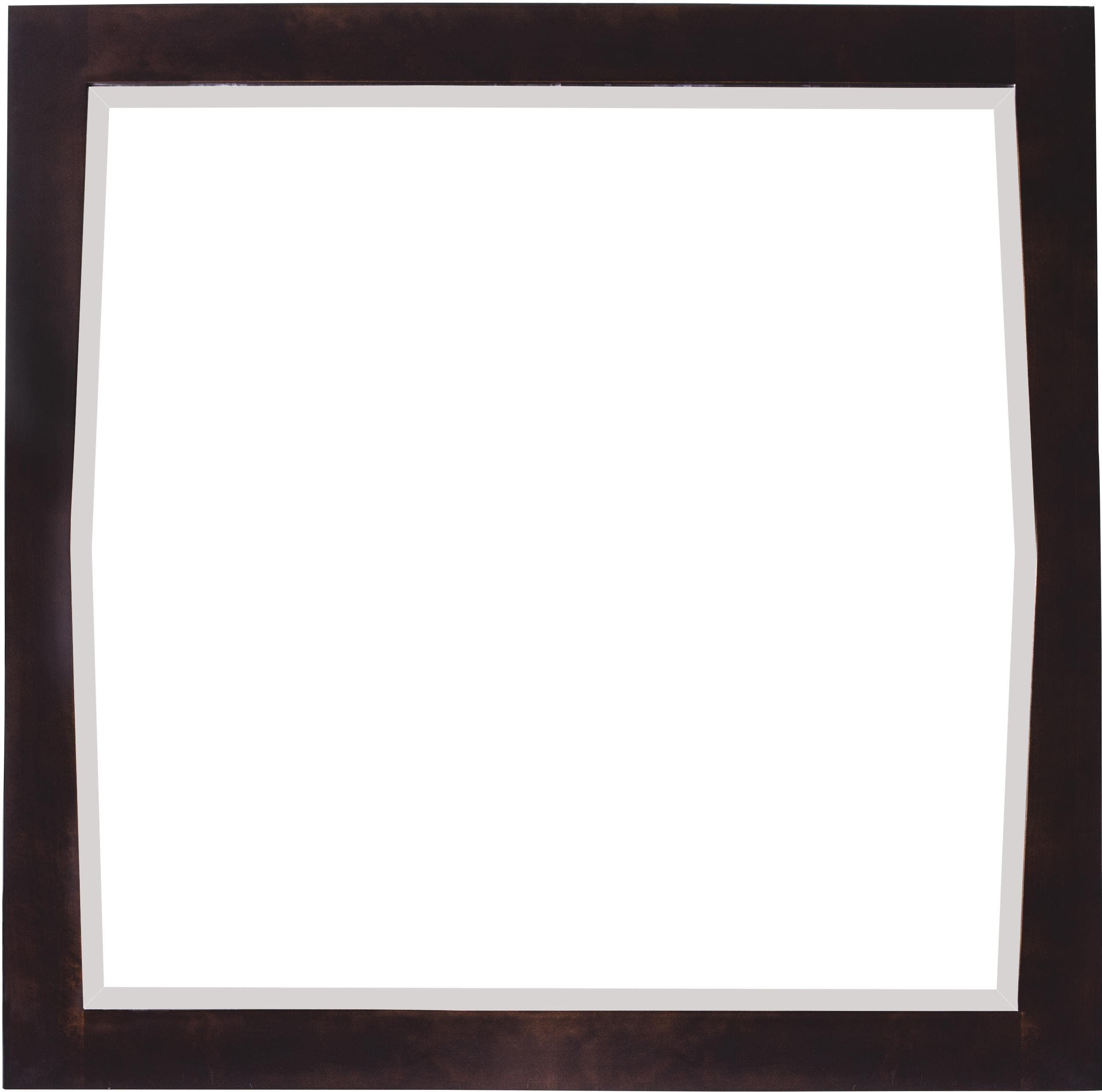 American Imaginations AI-401 34-in. W x 34-in. H Transitional Birch Wood-Veneer Wood Mirror In Antique Walnut