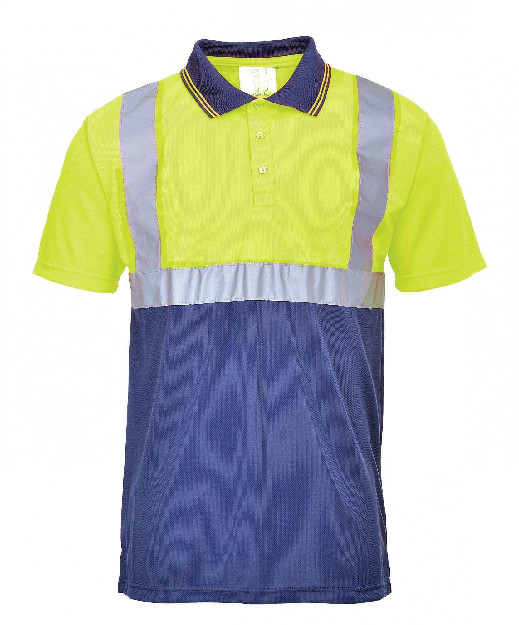 Portwest S479 Hi-Vis Two-Tone Polo Shirt, Yellow Navy