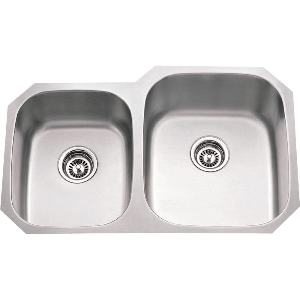 Hardware Resources 801 Undermount 18 Gauge Stainless Steel 60/40 Double Bowl Sink, 32" L x 20 5/8" W x 9" D